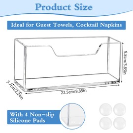 Acrylic Napkin Holder, Rectangular Guest Towel Holder Tray for Bathroom With Splashproof Design, Vertical Guest Towel Tray for Bathroom, Kitchen, Restaurant, Cocktail, Ideal Home Decor