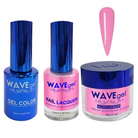 WAVEGEL Soak-Off Gel, Nail Lacquer & Acrylic/Dip Powder Matching Set - Royal Collection - #024 Sovereign In Pink