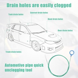 BOXOB Auto Sunroof Drain Cleaning Tool, 118in Long Pipe Cleaners with Tube Cleaning Brush Syringe Hose Syringe Soft Drain Brush Pipe for Car Sunroof Trunk Wiper Hole