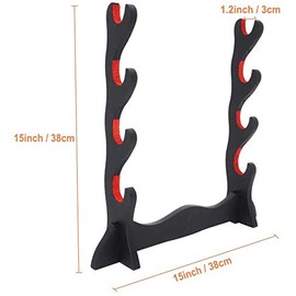 CNLQ 1 Layer 14.8'' Padded Protect Japanese Samurai Sword Katana Wakizashi Tanto Stand Holder Display Rack Support for All Sword (4layer)