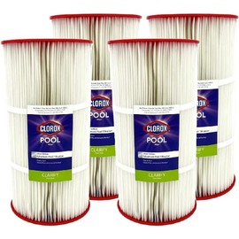 Clorox Silver Edition Advanced Pool Filter (4-Pack) | Replacement for Pentair Clean & Clear Plus 320, Unicel C-7470, Pleatco PCC-80, Filbur FC-1976, and More | 80 sq ft Pleated Filter Media