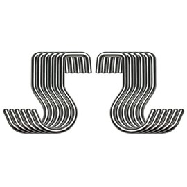 YIIYIIN 12 Pack Stainless Steel Hanging Hooks-Magnetic Knife Holder for Wall Hook-Pot Rack Hook-Hooks for Hanging Kitchen Utensils,Household Tools in Kitchen,Bedroom,Bathroom,Garden,Office