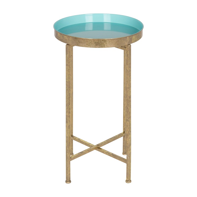 Kate and Laurel Celia Round Foldable Tray Accent Table, 14"