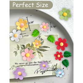 20PCS Flower Fridge Magnets Cute Refrigerator Magnets, Colorful 3D Flower Leaf Decorative Magnets for Whiteboard Cabinet Locker, Funny Magnets for Classroom Home Kitchen Office(7 Small+7 Large+6 Leaf)