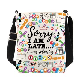 ENSIANTH Bingo Crossbody Bag Bingo Game Player Gifts Lucky Bingo Gifts for Bingo Lover Cross Body Purse Bag Bingo Gambler Gift (2519 Bingo C)