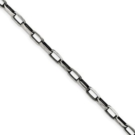 Solid 925 Sterling Silver Vintage Antiqued Unique Link Bracelet - with Secure Lobster Lock Clasp 8.5" (Width = 4mm)
