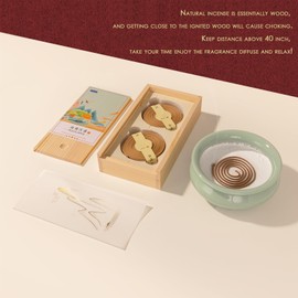 AEIUER Natural Aisan Coils Incense,40 Pieces Fine Quality Insence for Purification, Relaxation, Positivity, Yoga, Meditation -Agarwood Insense