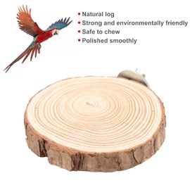 Log Wood Round Platform Perch for Bird, Round Wooden Stand Platform Bird Toy, Chew-Safe, Smooth, Easy to Clean, Corner Space Saving, Easy Installation, with Accessories and Odor Control (5-6)