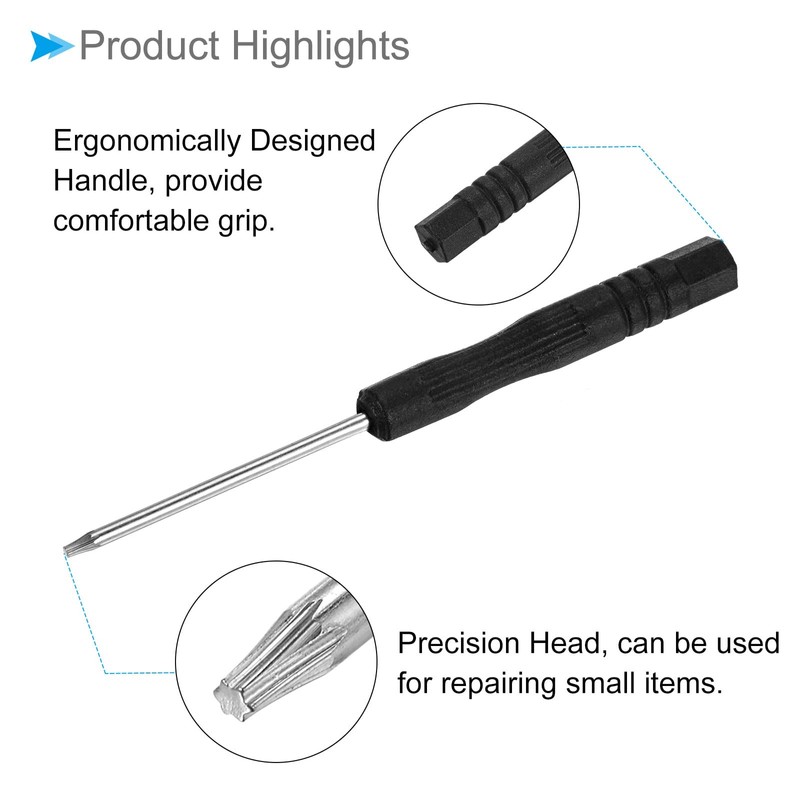 CoCud Tiny Torx Screwdriver, 80mm Length, Steel T5 Star Head