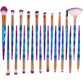 Pack of 20pcs Cosmetic Eye Shadow Sponge Eyeliner Eyebrow Lip Nose Foundation Powder Makeup Brushes Sets
