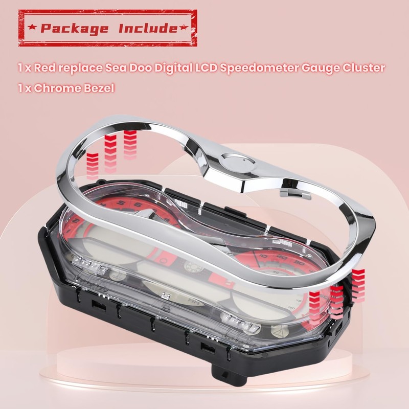 278002270 278002144 LCD Digital Jet Ski Speedometer Red Fit for
