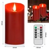 Nancia Flameless Battery Operated Flicking Candles:Remote Control Realistic Wax Pillar