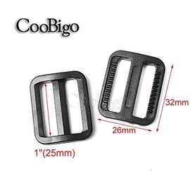 CooBigo 25pcs 1"(25mm) Webbing Plastic Triglides Slides Buckle FLC079(Mix-s)