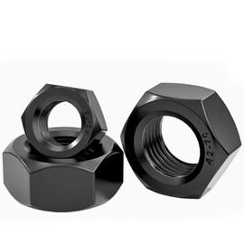 Instockbolts #8-32 Black Hex Nuts, Stainless Steel 304 (18-8) Black Coating Hex Nut, 100pcs