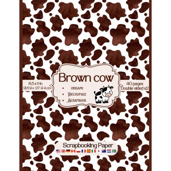 Brown cow print scrapbook paper: Cow print scrapbooking paper a