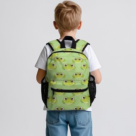 YSBKN Kid's Mini Backpack 12 Inch Cute Frogs with Big Eyes Backpack Schoolbag Preschool Kindergarten Children Bag Nursery Travel Bag for Toddler Boys Girls Age 3-7