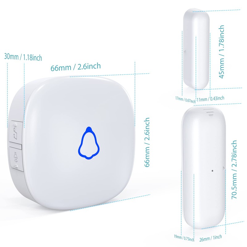 METAK Door Chime, Wireless Door Open Contact Sensor Alarm with