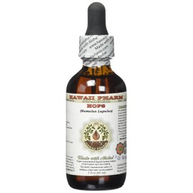 Hops Alcohol-Free Liquid Extract, Organic Hops (Humulus Lupulus) Dried Flower Glycerite Hawaii Pharm Natural Herbal Supplement 2 oz
