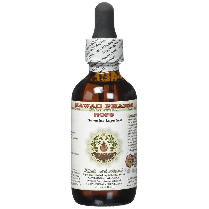 Hops Alcohol-Free Liquid Extract, Organic Hops (Humulus Lupulus) Dried Flower