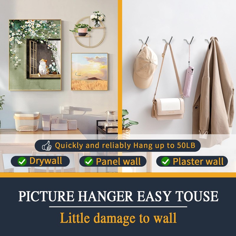 MIHUYAN Picture Hanger Super Hook 30PCS,High-Quality Steel Picture Hanger Hercules