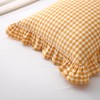 Mywinlle Yellow/White Plaid Ruffle Pillow Shams Standard Size Set of