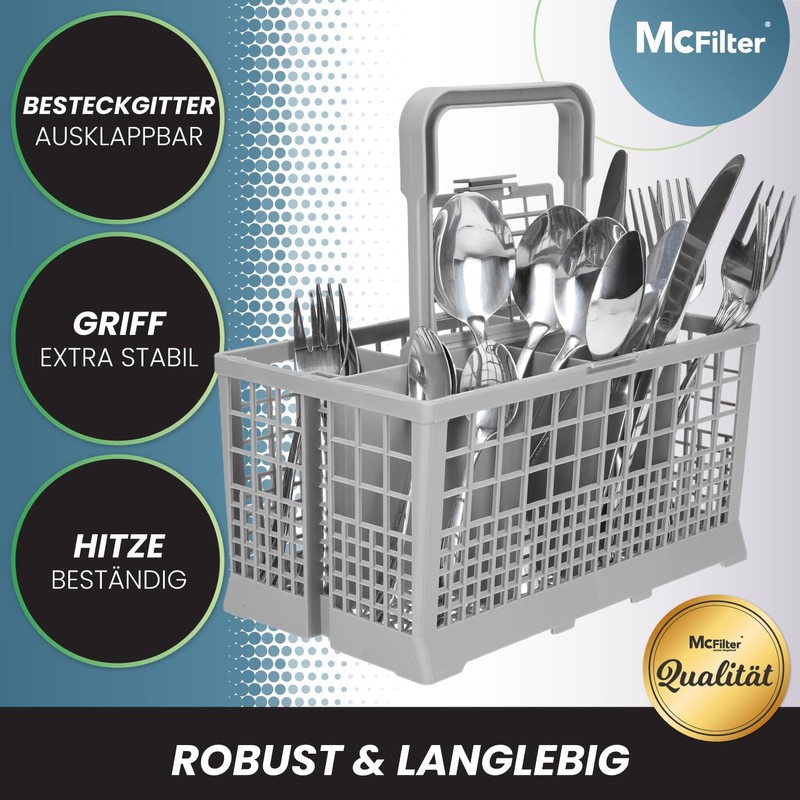 McFilter Universal Cutlery Basket Robust Base Suitable for Various Dishwashers
