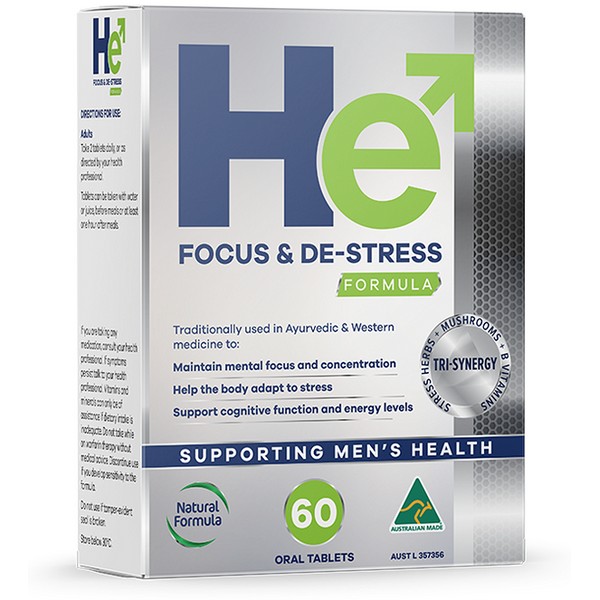 He - Focus & De-Stress Formula for Men Tablets 60 - Expiry 05/24