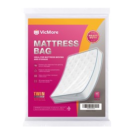 VICMORE Heavy-Duty Twin/Twin XL Mattress Bag for Moving & Storage – Waterproof, Tear-Resistant Plastic Mattress Protector Cover, Transparent & Easy-Fit