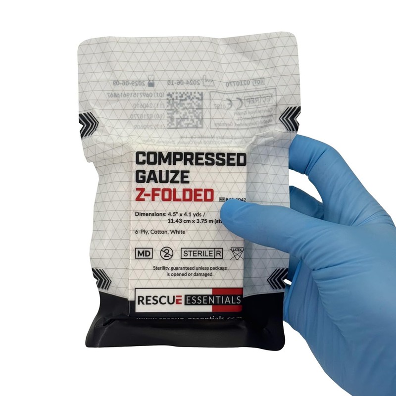 Rescue Essentials Compressed Gauze, Z-Folded