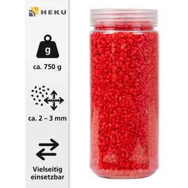 Heku 30332-13 Decorative Granules Red 750 g in Resealable Tin, 750g