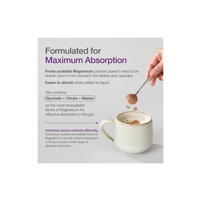 BetterYou Magnesium Glycinate, Citrate and Malate Sleep Powder Supplement