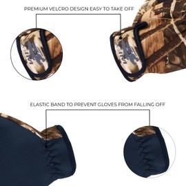 WFX Fishing Gloves with Fingerless Hunting Gloves for Men & Women Cover Fish Gloves Lightweight Anti-Slip Lined Fleece Adjustable Fabric Windproof for Fishing Cycling Outdoor Sports (Camouflage, S)