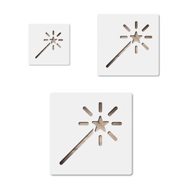 Magic Charming Wand, quality mylar stencil pack in 3 sizes, reusable for crafts and diy projects CCSTE-19003