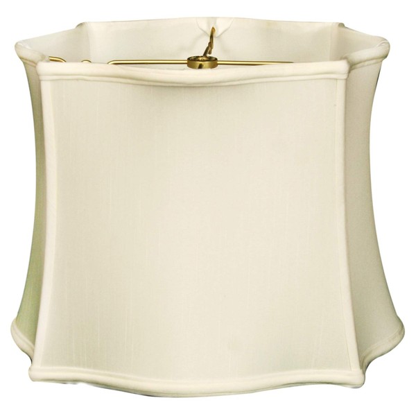 Royal Designs Fancy Square Cut Corner Basic Lamp Shade, White, 11" x 17" x 15", BS-746-14WH