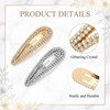 8Pcs Rhinestone Hair Clips, Crystal Hair Barrettes Bling Metal Snap