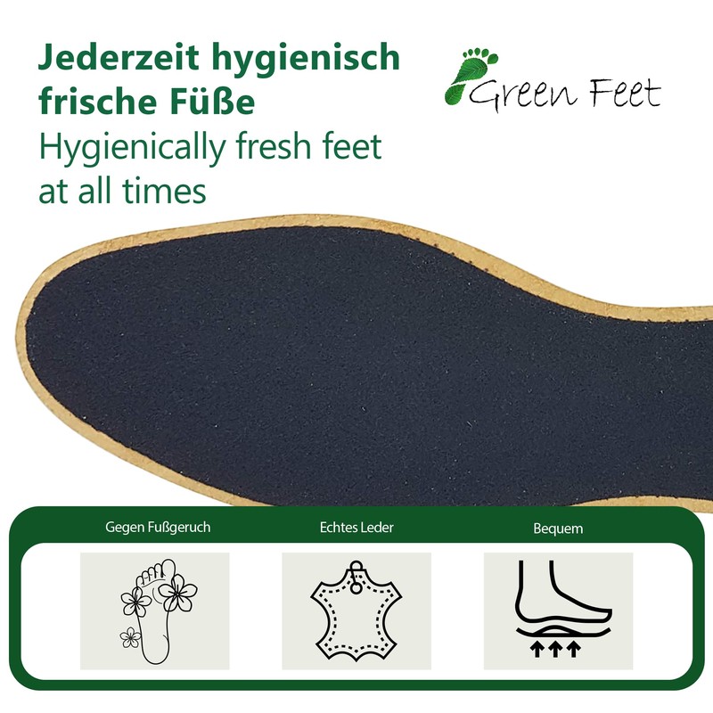 2 Pairs of Genuine Leather Insoles Basic Insoles Brown for