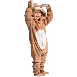 Wunsy Rabbit Onesie for Boys or Girls with Tail -Fluffy Animal Costumes AllinOnes in Kids Ages 6-7 Years Rabbit