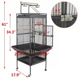 Segawe 61" Large Bird Cage Large Play Top Parrot Finch Cage Cockatiel Cockatoo Play Top