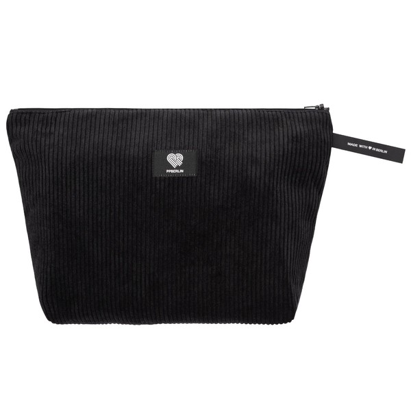 Kulturbeutel Damen Herren Reise – Cord Schwarz Handmade in Germany