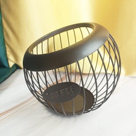 Felenny Coffee Pod Holder Large Capacity Organiser Organizer Coffee Pod Organizer for Counter Coffee Bar, Coffee Pod Basket for Counter Coffee Bar, Metal Coffee Capsule Storage