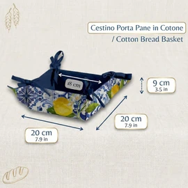 Cotton Bread Basket for Table Bread - Baskets with Different Patterns, Table Bread Bin 20 x 20 x 9 cm