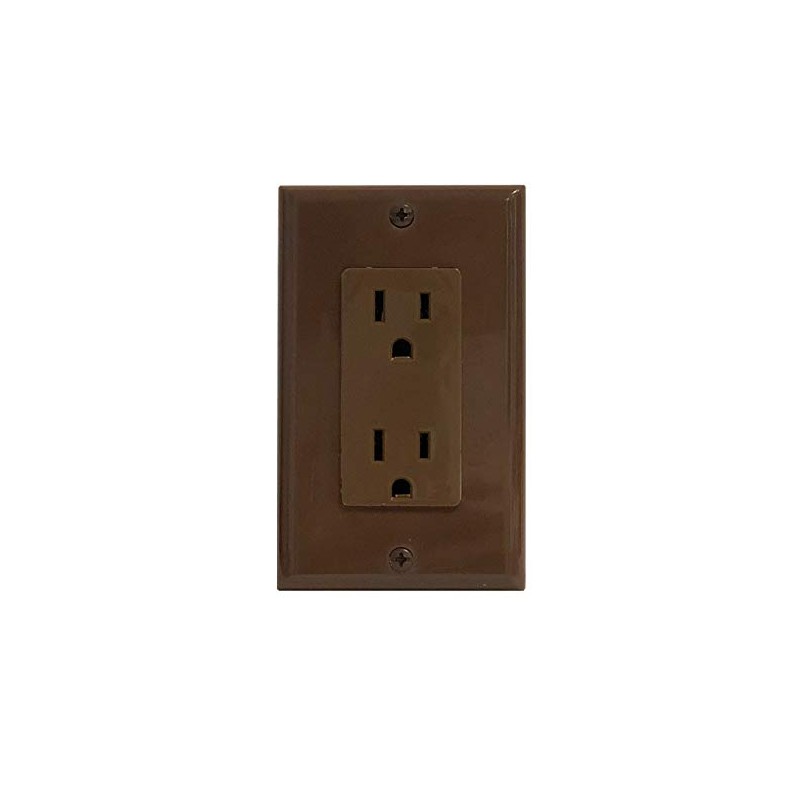 RiteAV 15A Electrical Duplex Receptacle Wall Outlet Plate 1 Gang