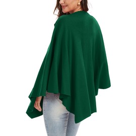 Moss Rose Womens Large Cross Front Poncho Sweater Wrap Topper Knitted Elegant Shawls Cape for Fall Winter