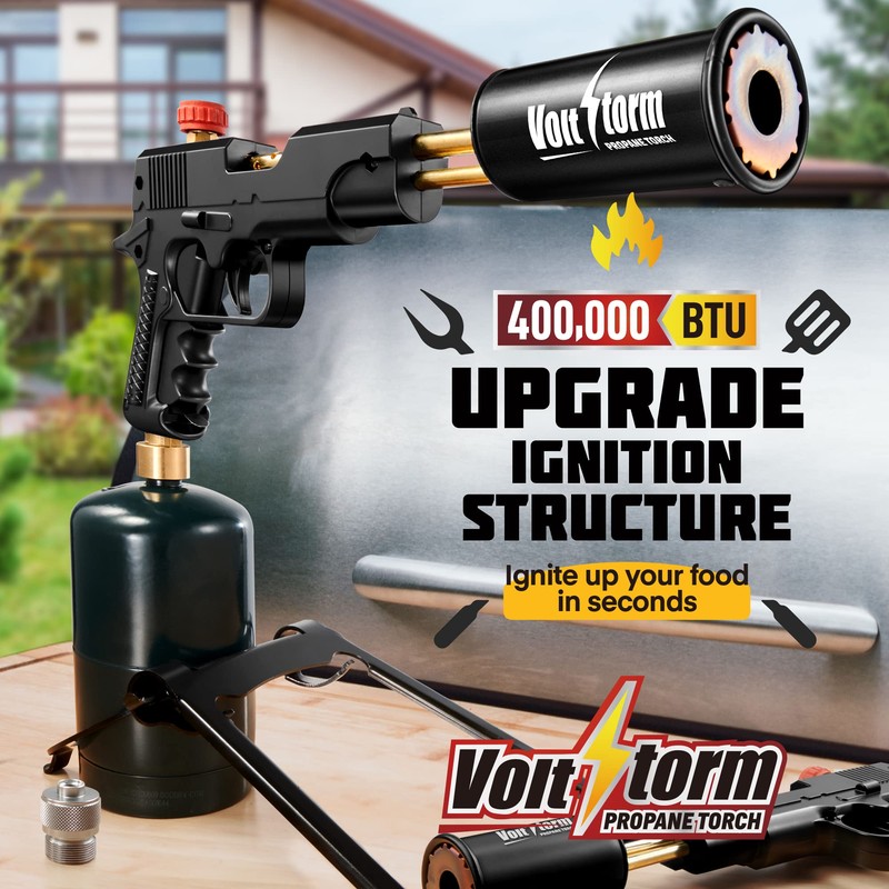 Propane Torch 400,000 BTU High Output, Kitchen Cooking Torch, High