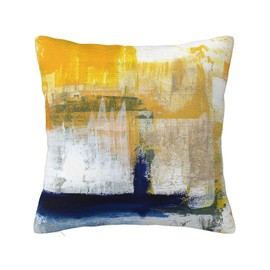 NBFKDO Blue and Yellow Abstract Art Decorative Throw Pillow Covers Soft Square Pillowcases Cushion for Living Room Sofa Bedroom Farmhouse Home Decor 22"X22"