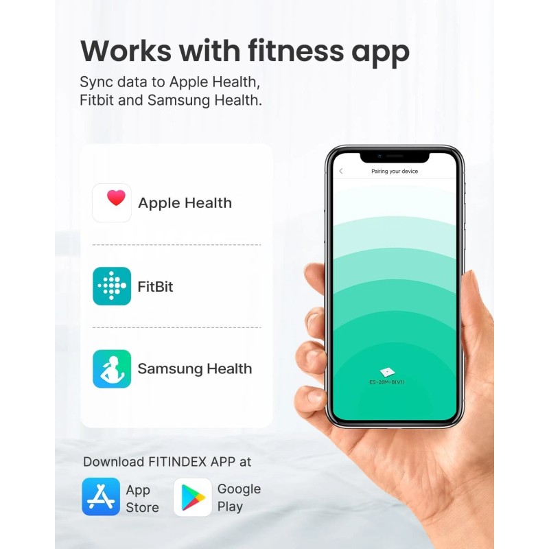 FitIndex Smart Body Fat Scale -13 Body Composition Analyzer -