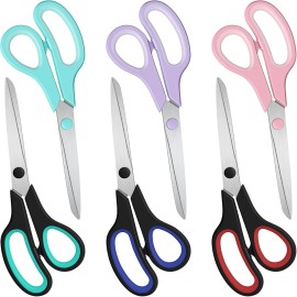 Evotech 6 Pack Multipurpose Scissors 8'' Stainless steel For Office Supplies Craft Home