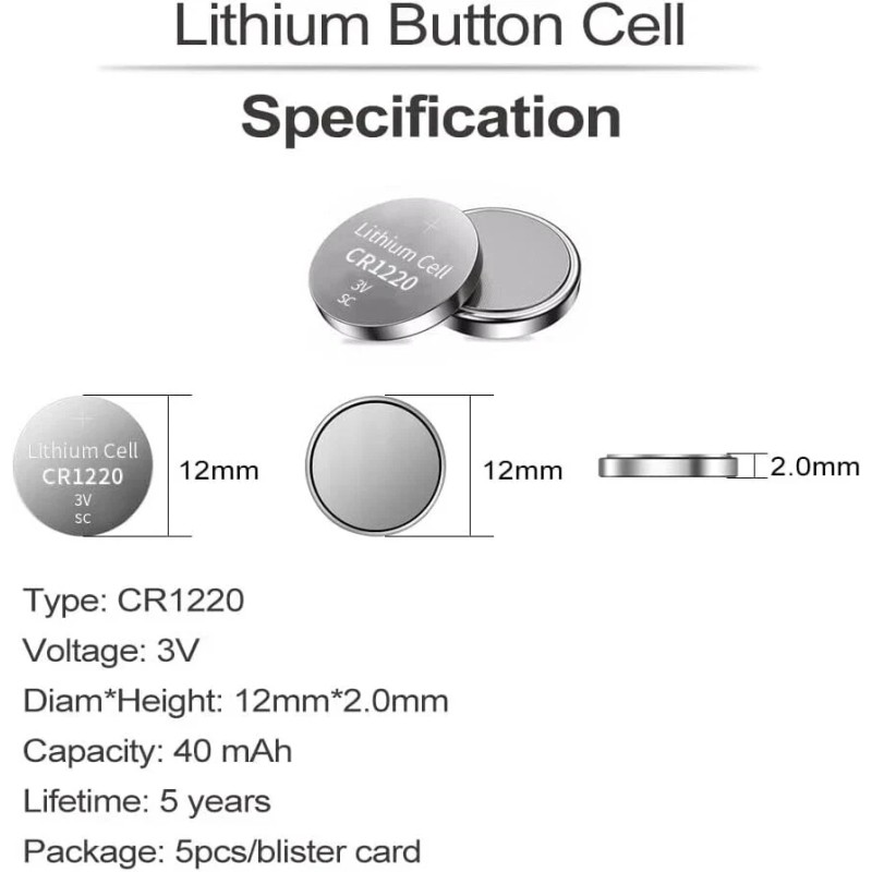 JUNPOWER/PGSONIC 5PCS JUNPOWER /PGSONIC CR2032/CR1620/ - CR1220-5PCS