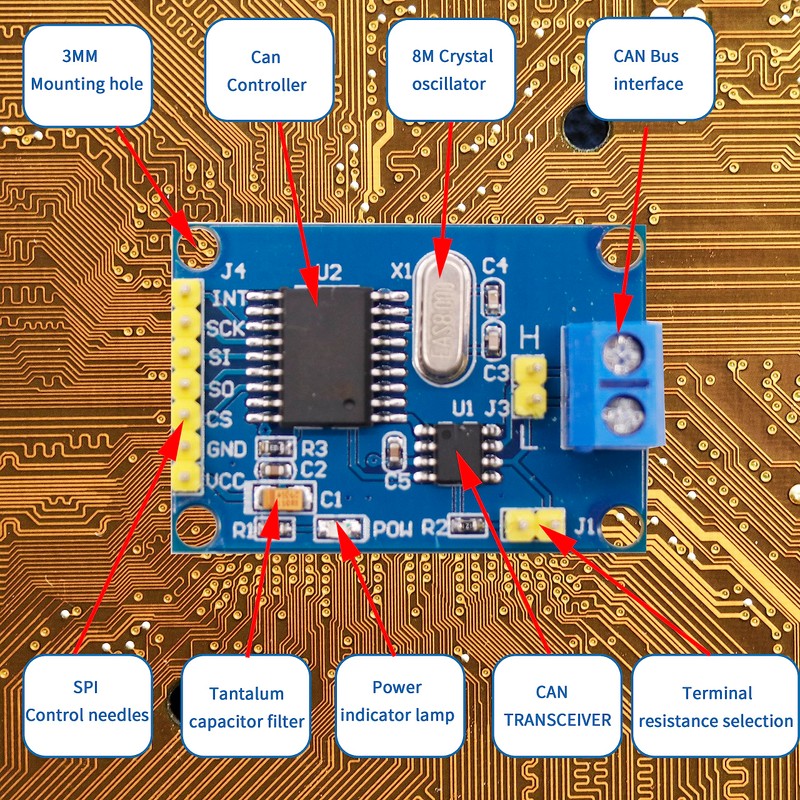 Módulo SPI receptor MCP2515 CAN camión Module TJA1050 compatible con