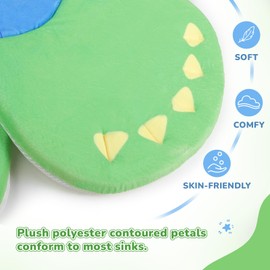 Baby Bath Mat for Sink, Safe, Soft, Non-Slip Baby Bath Pillow for 0-6 Months Newborns, Essential Shower Gift (Turtle)
